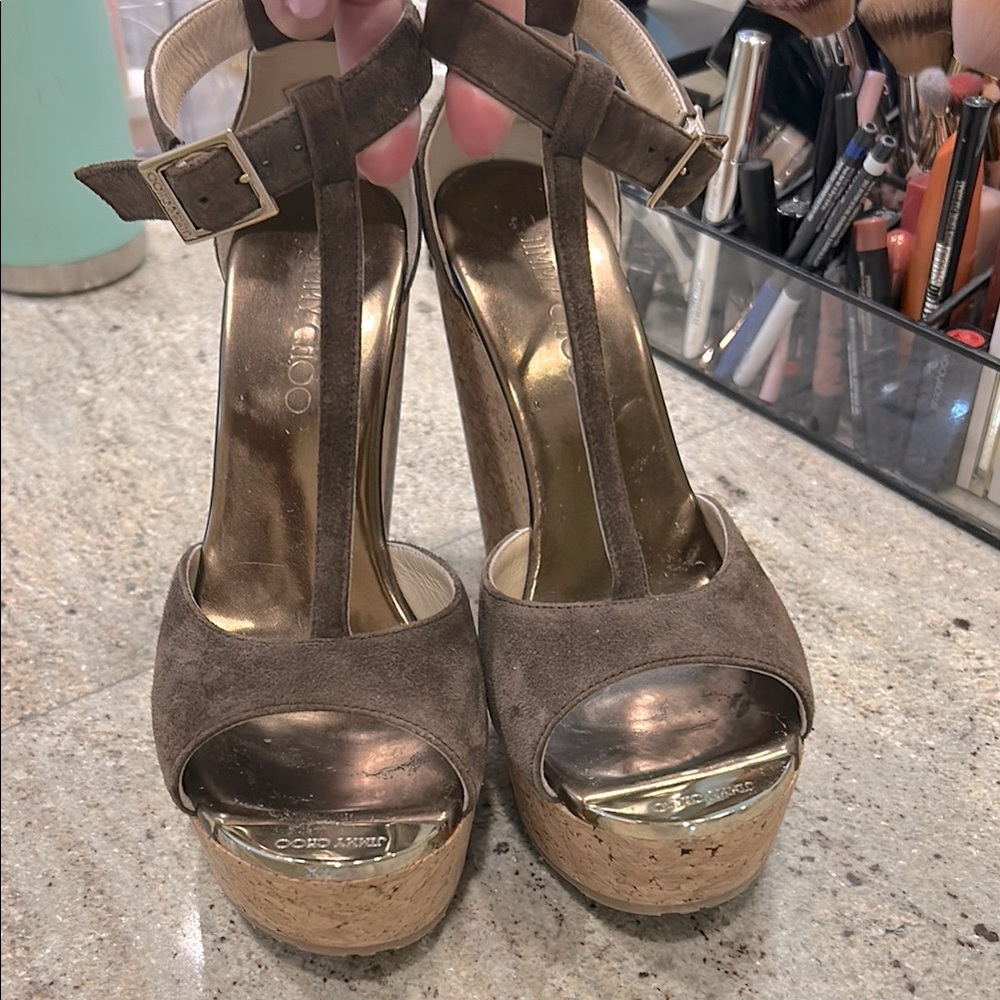 Jimmy Choo Brown Platform Sandals